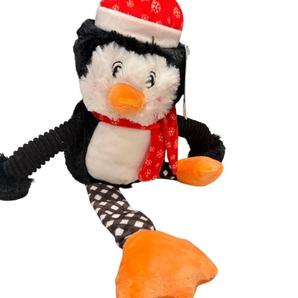 Pet Holiday Dog Toys (2) Lamb Chop & Penguin Multicolor Christmas‎ Plush